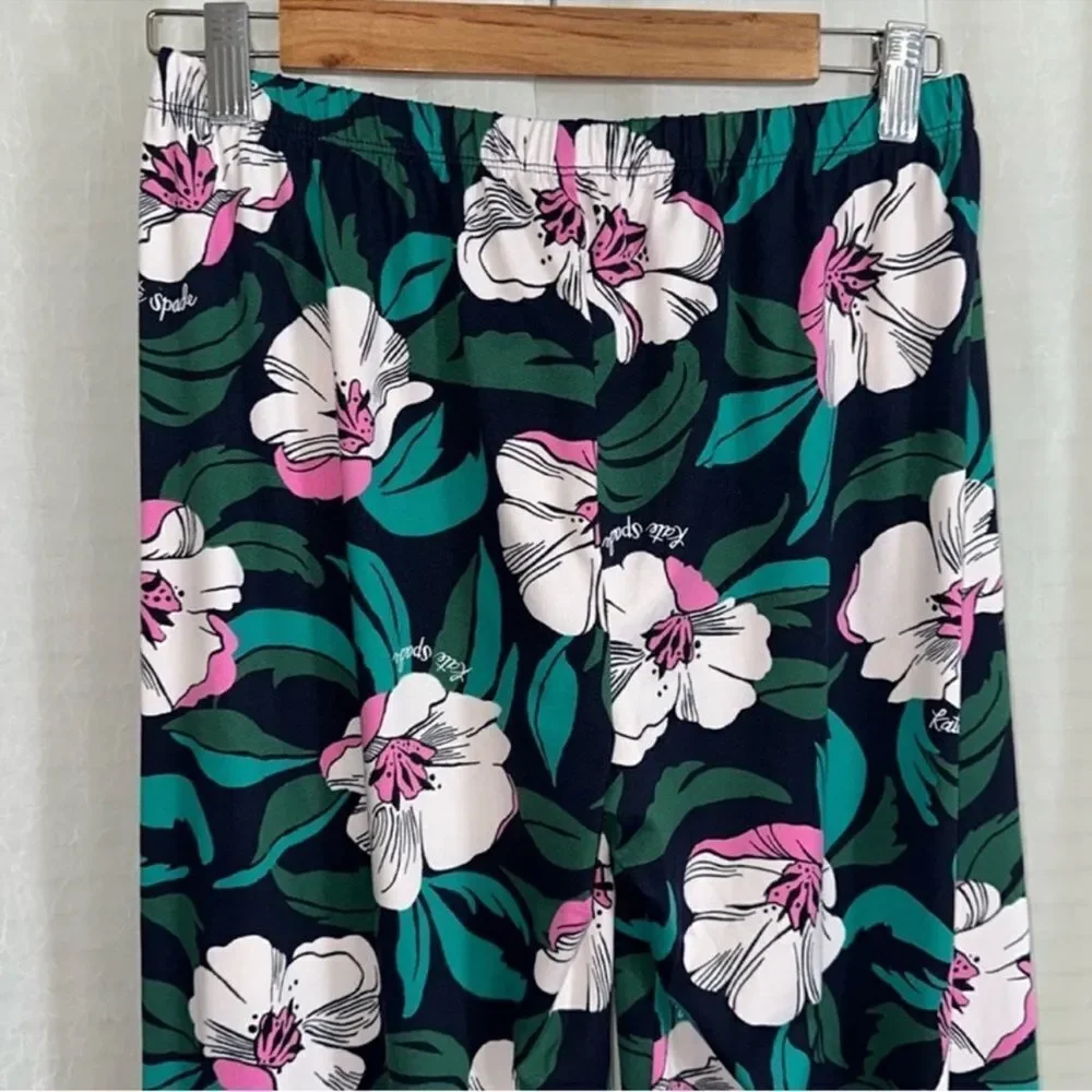 kate spade S Navy Pink White Black Floral Blossom Cozy PJ Short Sleeve & Pants